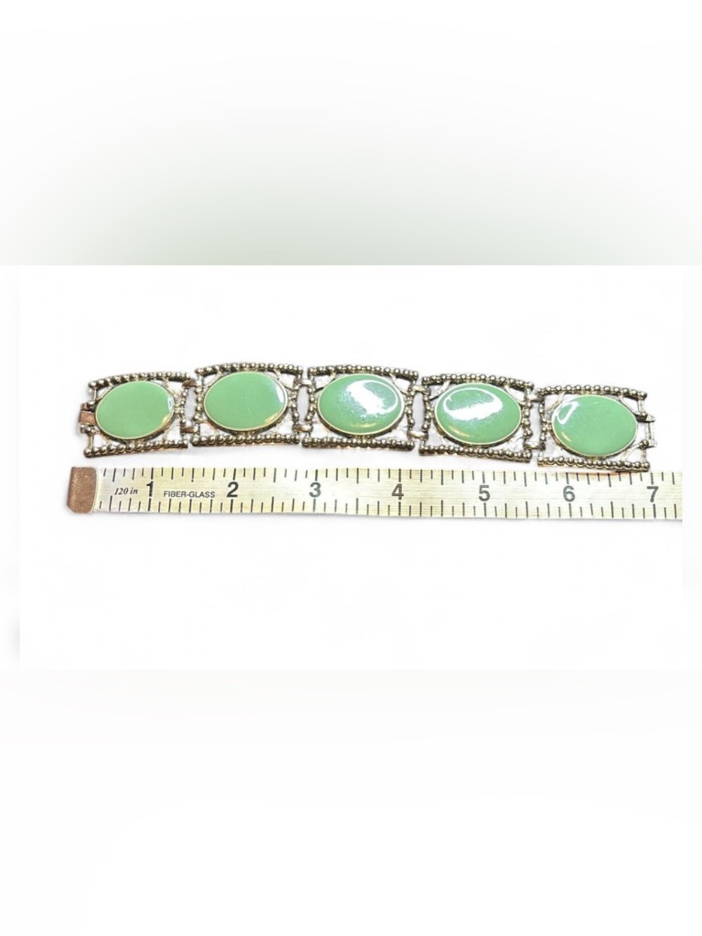 Green Oval Link Bracelet - Women Jewelry